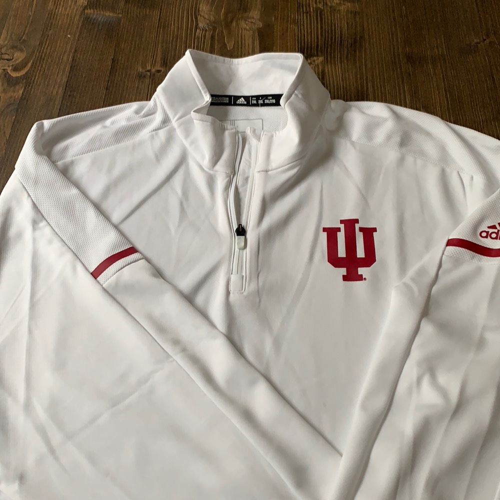 White 3/4 zip Indiana University pullover